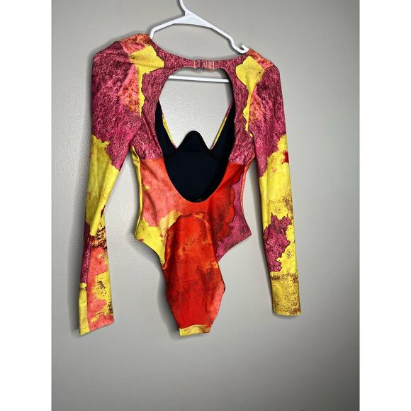 Revolve Amar One Piece Eros Print One Piece Love Island Open Back Bathing Suit - Picture 3 of 7